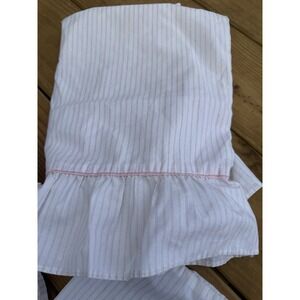 VTG Laura Ashley Queen Sheet Set With 2 Shams  Pink Stripe Ruffles Cottage Core